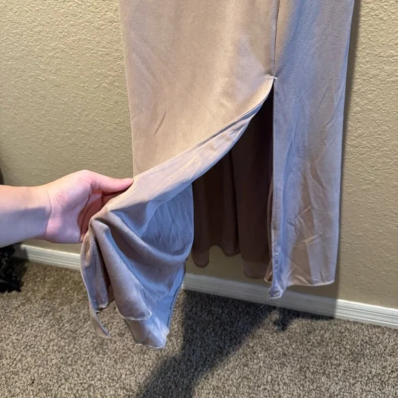 Birdy Grey One-Shoulder Kira Dress in Taupe - Picture 6 of 8